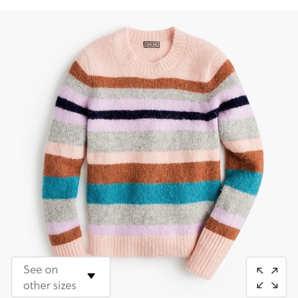 J Crew Point Sur Alpaca Striped Sweater Sz S